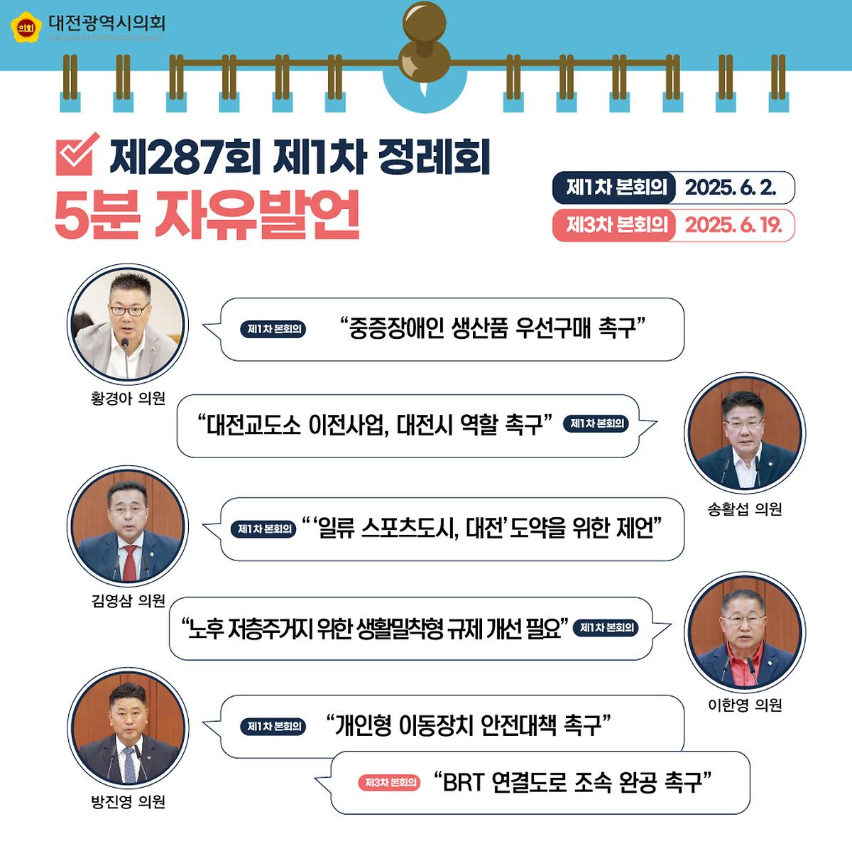 제287회 제1차 정례회 주요내용